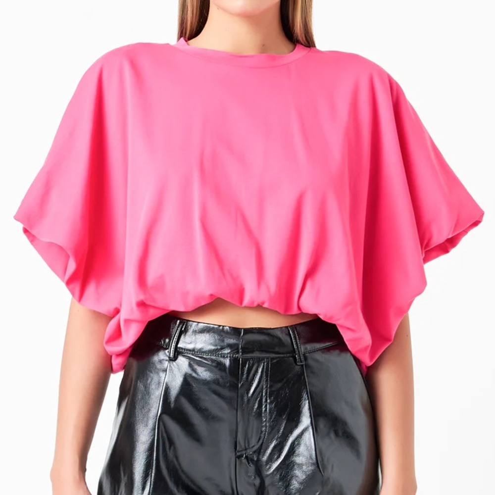 Grey Lab Puff Cropped Tshirt